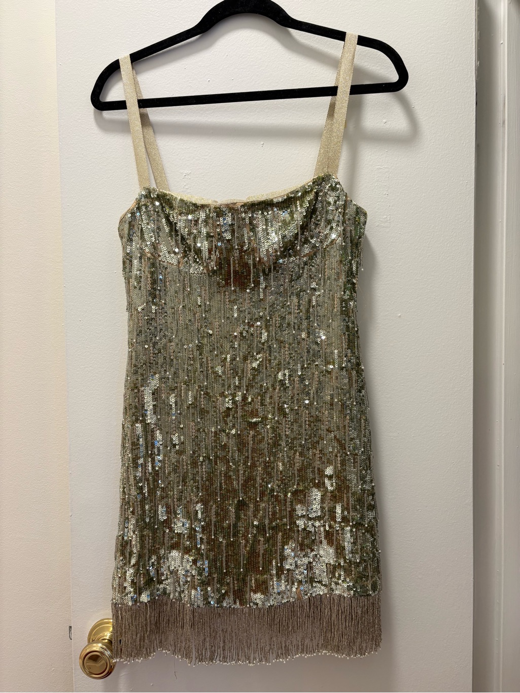 Alexis Gold Sequin Fringe Mini Dress